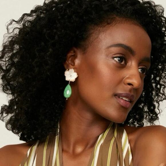 Mignonne Gavigan Green Paloma Jasper Semi-Precious Stone Pearl
Earrings *Single - Picture 2 of 8